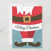 Cute Christmas Cheer Santa Suit Flat シーズンカード (正面)