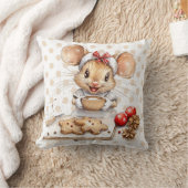 Cute Christmas Chef Mouse クッション (ブランケット)