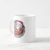 Cute Christmas Chibi Santa and Elf – Holiday Illus コーヒーマグカップ (正面左)