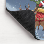 Cute Christmas Chibi Santa and Elf Mouse Pad マウスパッド (コーナー)