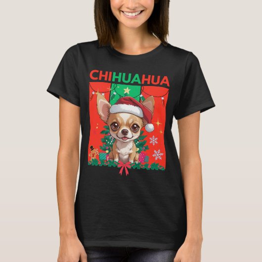 Cute Christmas Chihuahua | Festive Holiday Dog Tシャツ (正面)