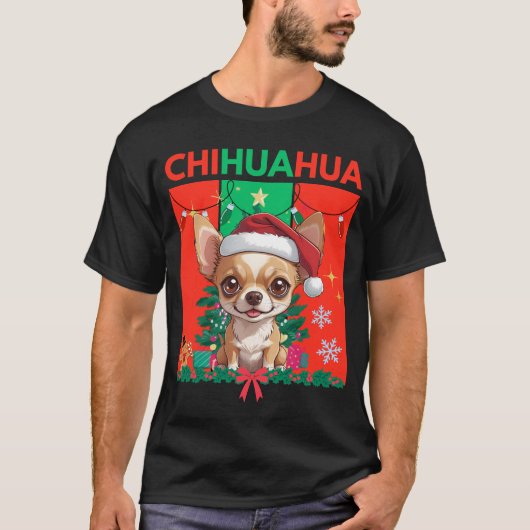 Cute Christmas Chihuahua | Festive Holiday Dog Tシャツ (正面)