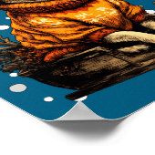 Cute Christmas Chihuahua Sledding In Snow Funny Wi ポスター (角)