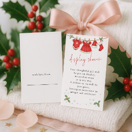 Cute Christmas Clothesline Display Baby Shower エンクロージャーカード