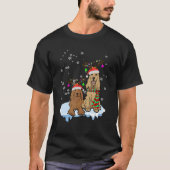 Cute Christmas Cocker Spaniel Santa Hats Reindeer  Tシャツ (正面)