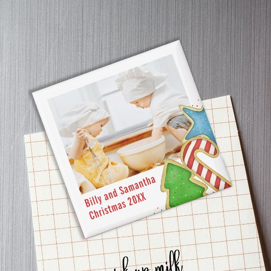 Cute Christmas Cookie Holiday Photo Custom マグネット