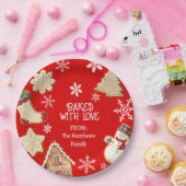 Cute Christmas Cookie Sweet Treat Gift Plate ペーパープレート (パーティー)