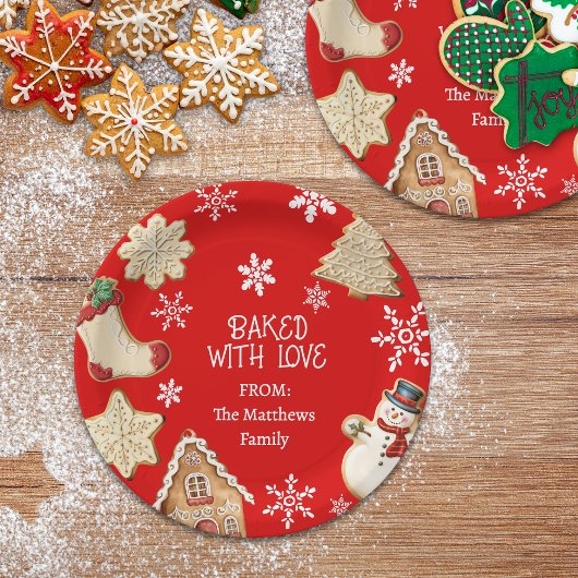 Cute Christmas Cookie Sweet Treat Gift Plate ペーパープレート
