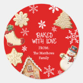 Cute Christmas Cookie Sweet Treats Gift Stickers ラウンドシール (正面)