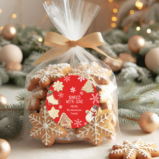 Cute Christmas Cookie Sweet Treats Gift Stickers ラウンドシール