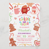 Cute Christmas Cookies and Cocoa Birthday party  招待状 (正面)