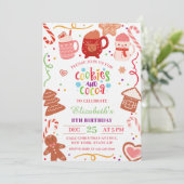 Cute Christmas Cookies and Cocoa Birthday party  招待状 (スタンド正面)