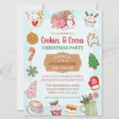Cute Christmas Cookies and Cocoa Exchange Party 招待状 (正面)