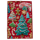 Cute Christmas Cookies Gift Bag ミディアムペーパーバッグ (正面)