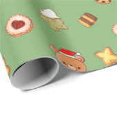 Cute Christmas Cookies Happy Holiday Biscuits  ラッピングペーパー (ロールコーナー)