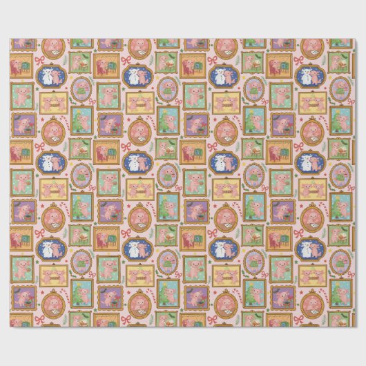 Cute Christmas coquette axolotl wrapping paper  ラッピングペーパー (フラット)