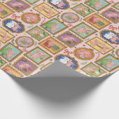 Cute Christmas coquette axolotl wrapping paper  ラッピングペーパー (角)