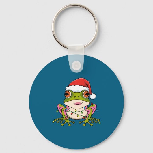 Cute Christmas Coqui Frog _ Holiday Puerto Rican L キーホルダー (正面)