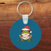 Cute Christmas Coqui Frog _ Holiday Puerto Rican L キーホルダー (正面)