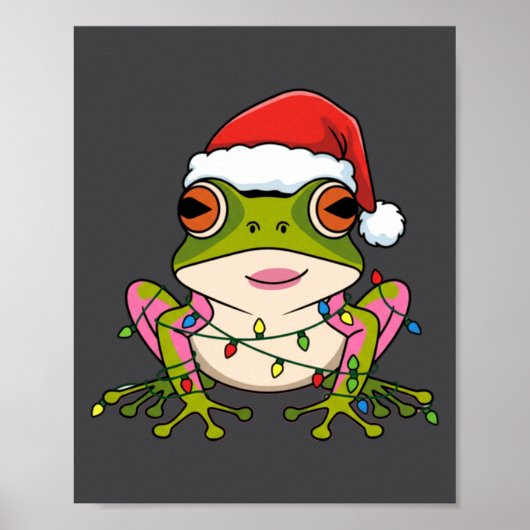 Cute Christmas Coqui Frog _ Holiday Puerto Rican L ポスター (正面)