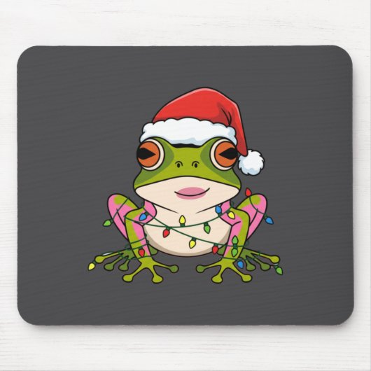 Cute Christmas Coqui Frog _ Holiday Puerto Rican L マウスパッド (正面)