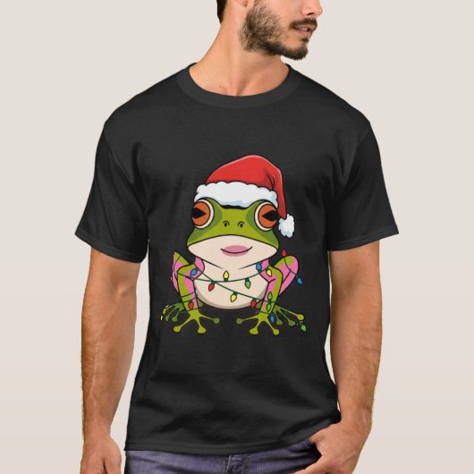 Cute Christmas Coqui Frog _ Holiday Puerto Rican L Tシャツ (正面)