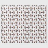 Cute Christmas Cow ラッピングペーパー (フラット)