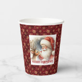 Cute Christmas Cups Santa Claus Rudolph Design 紙コップ (裏面)