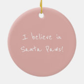 Cute Christmas Custom Photo Dog Pet Modern Pink セラミックオーナメント (裏面)