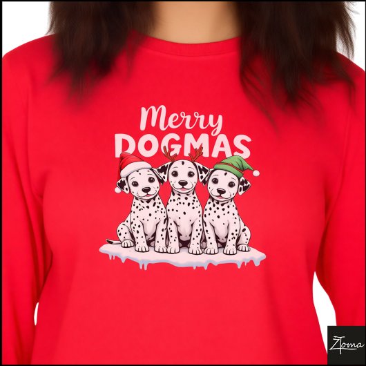 Cute Christmas Dalmatian Puppies Dogmas Graphic Tシャツ