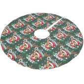 Cute Christmas Deer Illustration ブラッシュドポリエステルツリースカート (アングル)