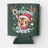 Cute Christmas Deer Illustration 缶クーラー (正面)