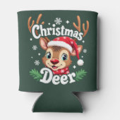 Cute Christmas Deer Illustration 缶クーラー (裏面)