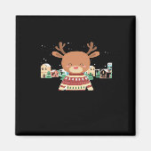 Cute Christmas Deer Minimal Design  マグネット (正面)