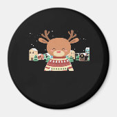 Cute Christmas Deer Minimal Design  マグネット (正面)