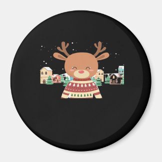 Cute Christmas Deer Minimal Design  マグネット