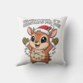 Cute Christmas Dik-Dik – Festive Holiday Lights &  クッション (裏面)
