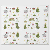 Cute Christmas Dinosaur Holiday Design wrapping  ラッピングペーパー (フラット)