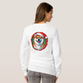 Cute Christmas Dog Festive Christmas Circle Tシャツ (裏面フル)