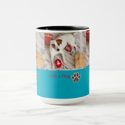 Cute Christmas Dog Gift Mug マグカップ (中央)