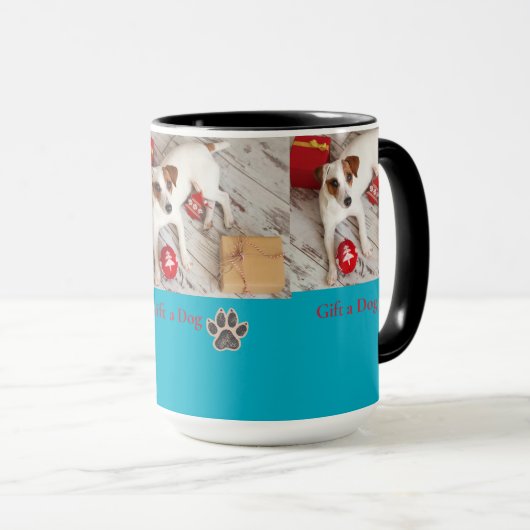 Cute Christmas Dog Gift Mug マグカップ (正面右)