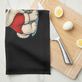 Cute Christmas Dog, Santa Hat Dog, With Christmas  キッチンタオル (四つ折り)