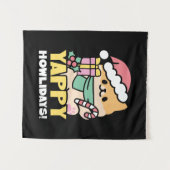 Cute Christmas Dog - Yappy Howlidays  タペストリー (正面(横))