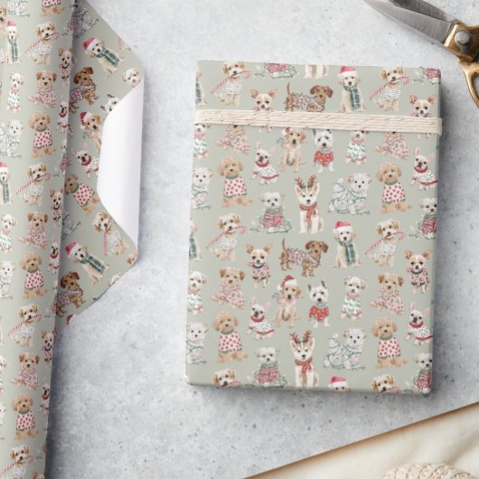 Cute Christmas Dogs ラッピングペーパー