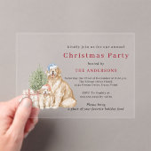 Cute Christmas dogs Christmas party アクリル招待状 (インサイチュ (ポータブル))