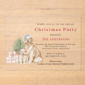 Cute Christmas dogs Christmas party アクリル招待状 (正面)