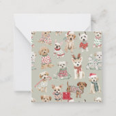 Cute Christmas Dogs Gift Enclosure ノートカード (裏面)