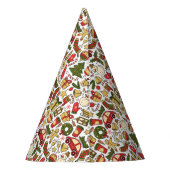 Cute Christmas Doodle Party Hat パーティーハット (裏面)
