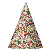 Cute Christmas Doodle Party Hat パーティーハット (左)