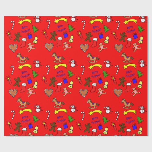 Cute christmas doodles ラッピングペーパー (フラット)